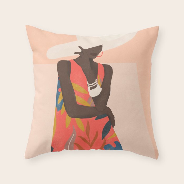 Tropical Girl 19 Throw Pillow Gallery Image 6
