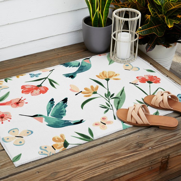 Hummingbirds Outdoor Rug Gallery Image 2