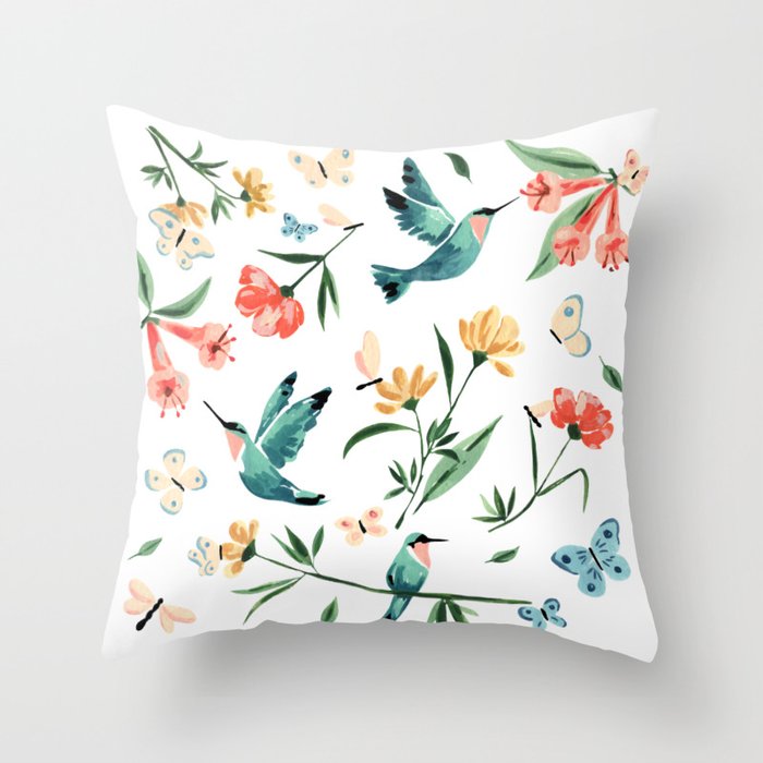 Hummingbirds Throw Pillow Gallery Image 1