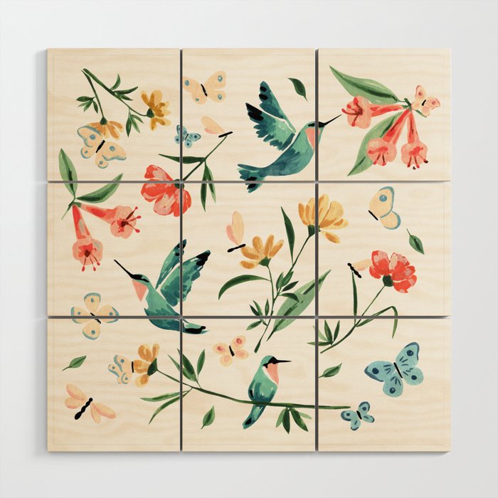 Hummingbirds Wood Wall Art Gallery Image 1