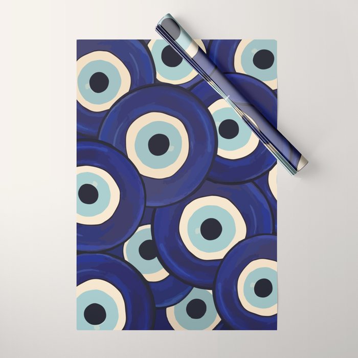 Watercolor Evil Eye Wrapping Paper Gallery Image 1
