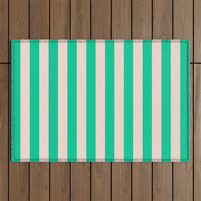 minted stripe  Outdoor Rug Gallery Image 1