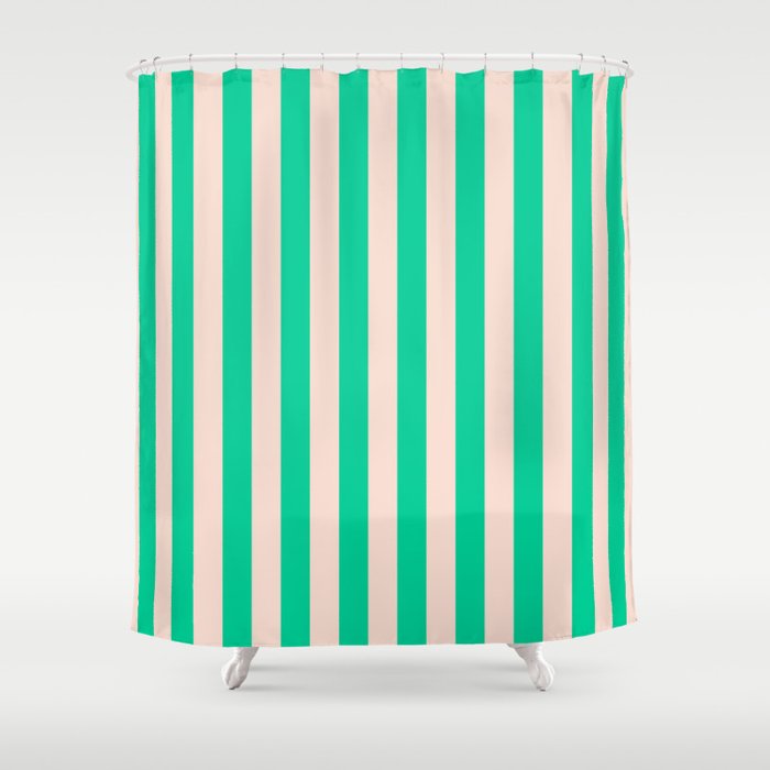 minted stripe  Shower Curtain Gallery Image 1