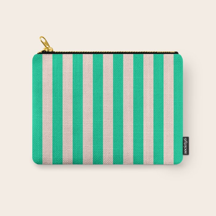 minted stripe  Carry All Pouch Gallery Image 1