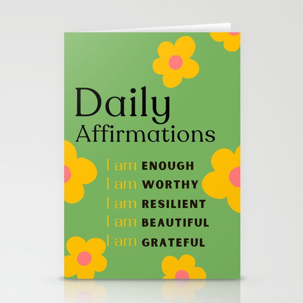 daily affirmations - self care motivational intentions Stationery Card Gallery Image 2