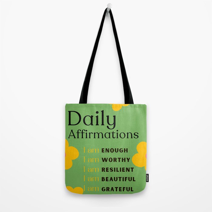 daily affirmations - self care motivational intentions Tote Bag Gallery Image 2