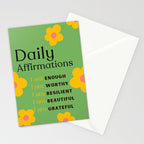 daily affirmations - self care motivational intentions Stationery Card Gallery Image 2