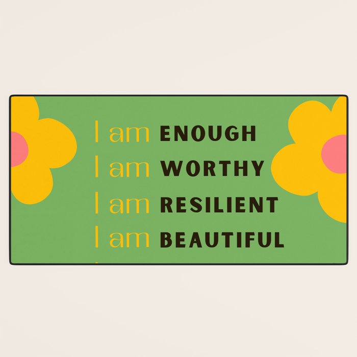 daily affirmations - self care motivational intentions Desk Mat Gallery Image 3