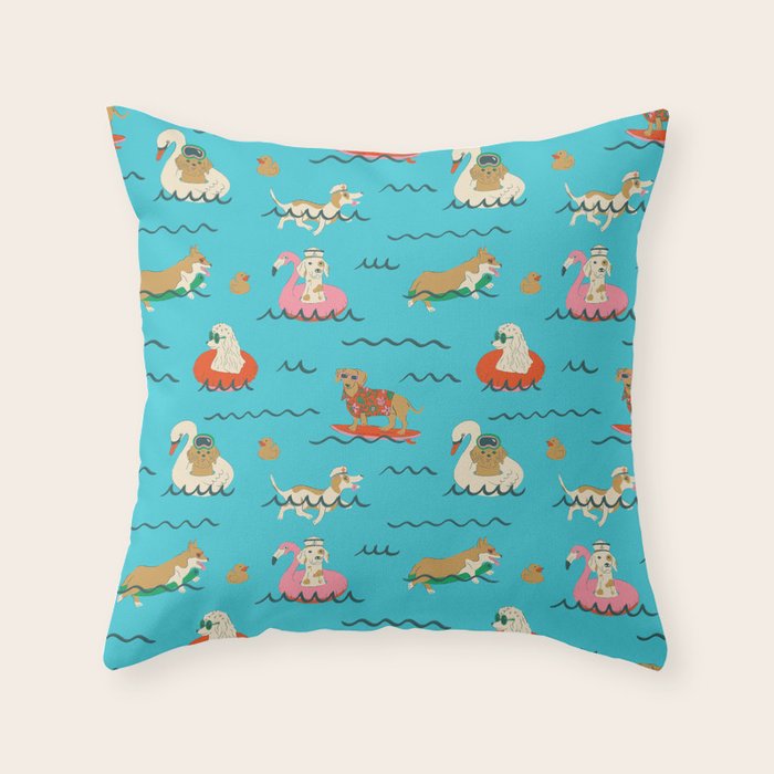 Dog Days of Summer Throw Pillow Gallery Image 1