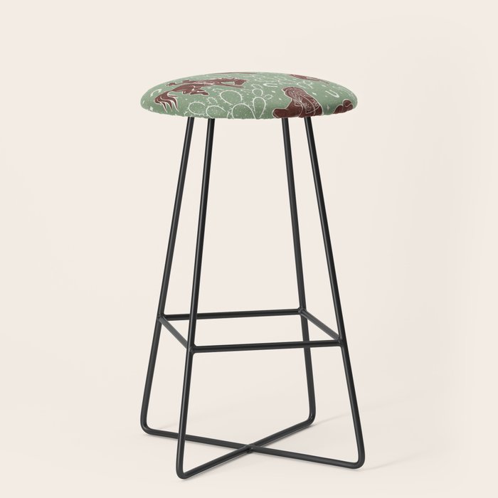 Cowboys and Cacti - sage Stool Gallery Image 1
