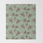 Cowboys and Cacti - sage Throw Blanket Gallery Image 2