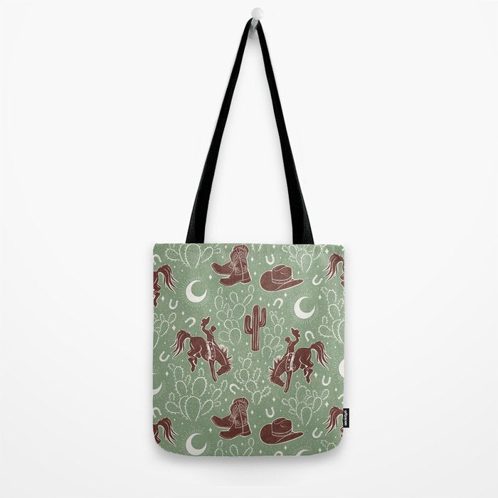 Cowboys and Cacti - sage Tote Bag Gallery Image 2