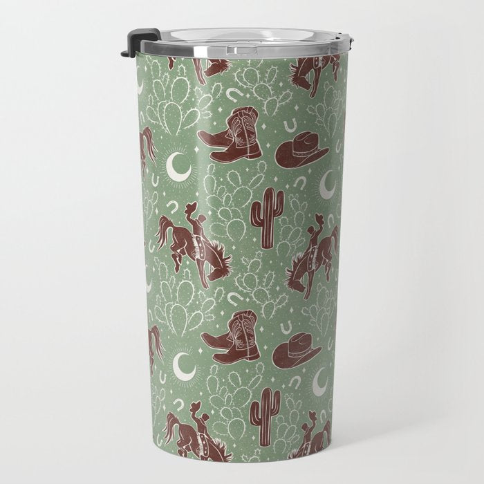 Cowboys and Cacti - sage Travel Mug Gallery Image 3