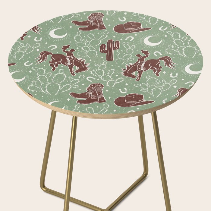 Cowboys and Cacti - sage Side Table Gallery Image 2