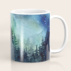 Galaxy Watercolor Aurora Borealis Painting Coffee Mug Gallery Image 1