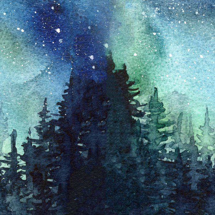 Galaxy Watercolor Aurora Borealis Painting Coffee Mug Gallery Image 2