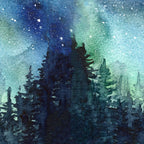 Galaxy Watercolor Aurora Borealis Painting Coffee Mug Gallery Image 2