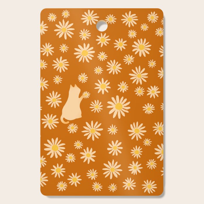 Hidden cat 44o Autumn flowers fall Cutting Board Gallery Image 1