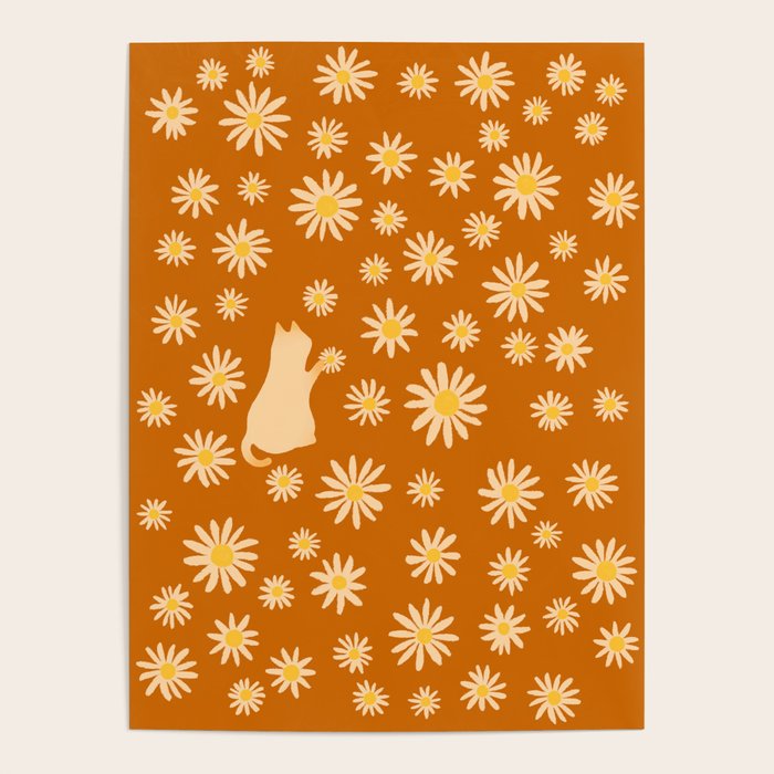 Hidden cat 44o Autumn flowers fall Poster Gallery Image 1