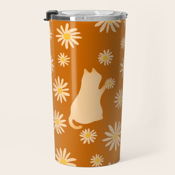 Hidden cat 44o Autumn flowers fall Travel Mug Gallery Image 3