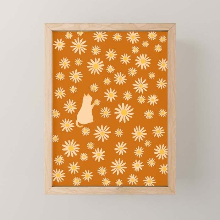 Hidden cat 44o Autumn flowers fall Mini Art Print Gallery Image 1