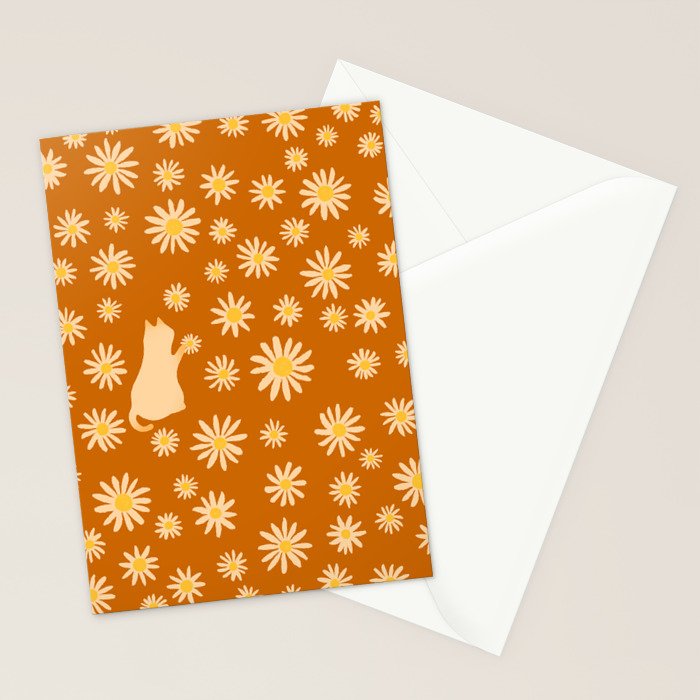 Hidden cat 44o Autumn flowers fall Stationery Card Gallery Image 2
