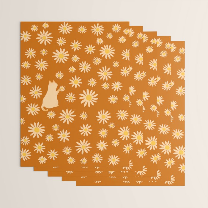 Hidden cat 44o Autumn flowers fall Wrapping Paper Gallery Image 3
