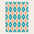 Mid Century Modern Atomic Age Googie Pattern 107 Turquoise and Orange Poster Gallery Image 4