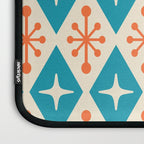 Mid Century Modern Atomic Age Googie Pattern 107 Turquoise and Orange Laptop Sleeve Gallery Image 3