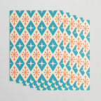 Mid Century Modern Atomic Age Googie Pattern 107 Turquoise and Orange Wrapping Paper Gallery Image 3
