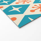 Mid Century Modern Atomic Age Googie Pattern 107 Turquoise and Orange Welcome Mat Gallery Image 2