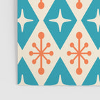Mid Century Modern Atomic Age Googie Pattern 107 Turquoise and Orange Poster Gallery Image 3