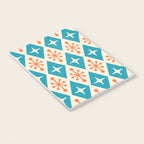 Mid Century Modern Atomic Age Googie Pattern 107 Turquoise and Orange Notebook Gallery Image 3