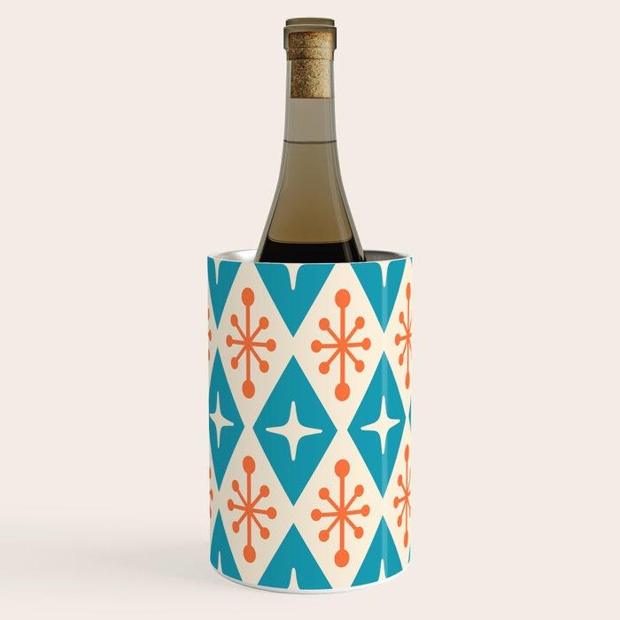Mid Century Modern Atomic Age Googie Pattern 107 Turquoise and Orange Wine Chiller Gallery Image 3