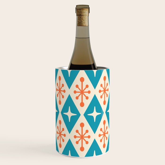 Mid Century Modern Atomic Age Googie Pattern 107 Turquoise and Orange Wine Chiller Gallery Image 1
