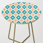 Mid Century Modern Atomic Age Googie Pattern 107 Turquoise and Orange Side Table Gallery Image 2