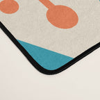 Mid Century Modern Atomic Age Googie Pattern 107 Turquoise and Orange Desk Mat Gallery Image 4