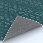 Minimalist Mudcloth 3 in Cream and Olive on Teal Rug Gallery Image 4