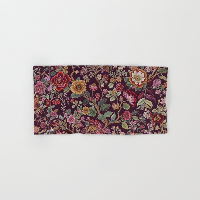 Casbah Magenta Burgundy Floral Bath Towel Gallery Image 1