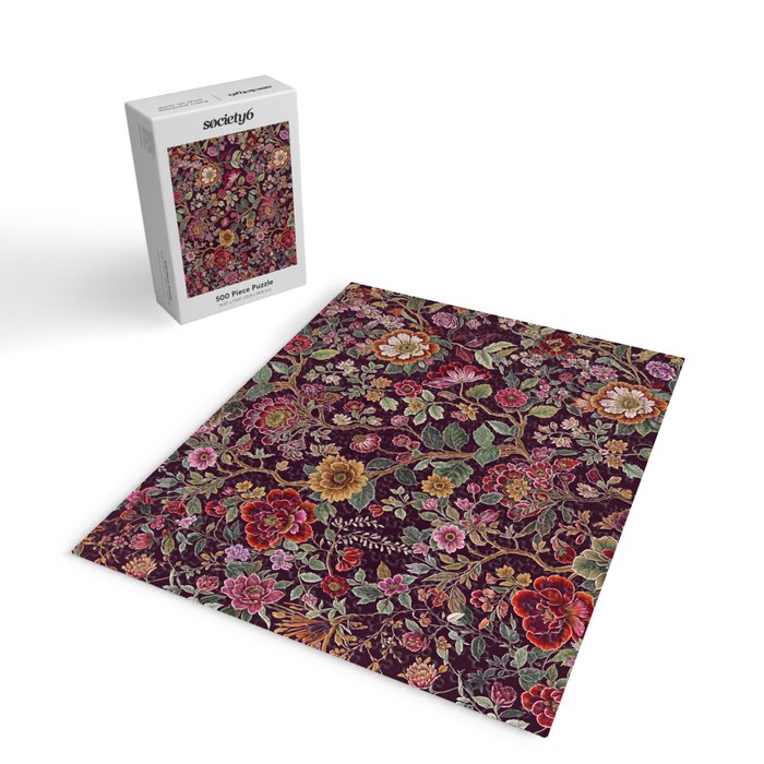 Casbah Magenta Burgundy Floral Jigsaw Puzzle Gallery Image 2