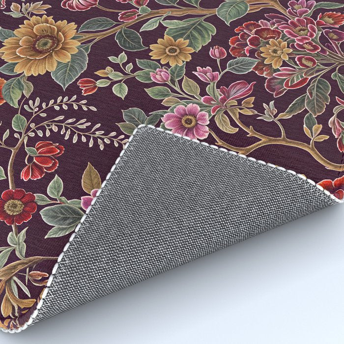 Casbah Magenta Burgundy Floral Rug Gallery Image 4