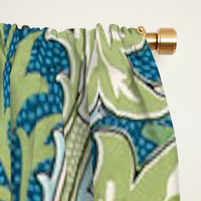 William Morris Golden Lily Green Blue Pink Vintage Floral Window Curtain Gallery Image 2
