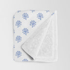 Small Distressed Block Print - Cobalt Throw Blanket Gallery Image 3