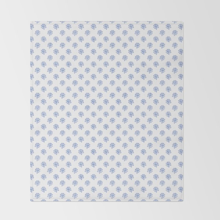 Small Distressed Block Print - Cobalt Throw Blanket Gallery Image 2