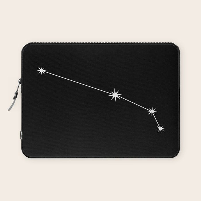 Aries Zodiac Star Constellation Line Art Black Laptop Sleeve Gallery Image 1