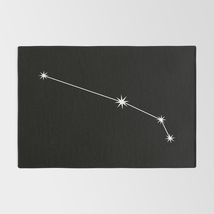 Aries Zodiac Star Constellation Line Art Black Rug Gallery Image 2