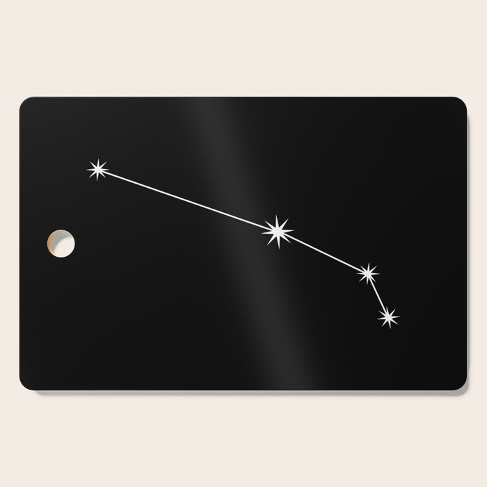 Aries Zodiac Star Constellation Line Art Black Cutting Board Gallery Image 1