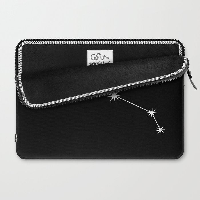 Aries Zodiac Star Constellation Line Art Black Laptop Sleeve Gallery Image 2
