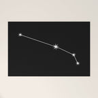 Aries Zodiac Star Constellation Line Art Black Welcome Mat Gallery Image 1
