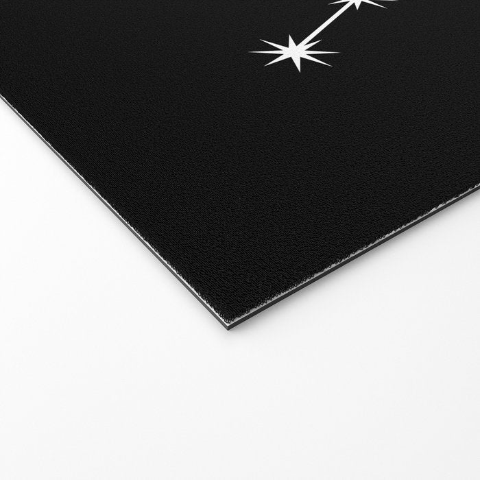 Aries Zodiac Star Constellation Line Art Black Welcome Mat Gallery Image 2